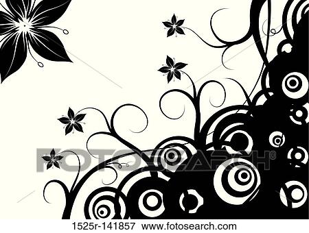 Stock Illustration - Abstract retro circles & flowers, vector. Fotosearch