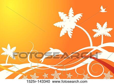 Clipart - Abstract summer background. Fotosearch