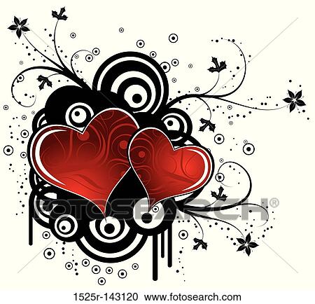 Clipart - Abstract valentines background, vector. Fotosearch