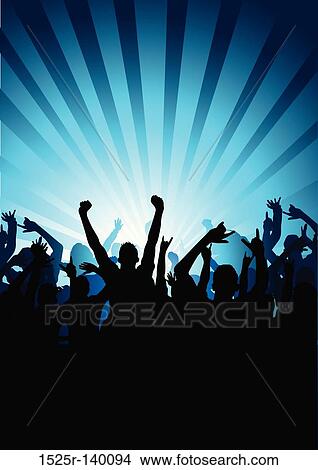 Stock Illustration - Audience at a Concert. Fotosearch