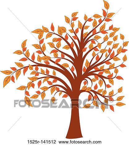 Drawing - Autumn tree, vector illustration. Fotosearch