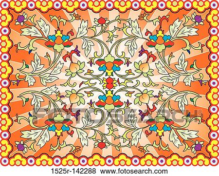 Stock Illustration - Background flower and frame. Fotosearch