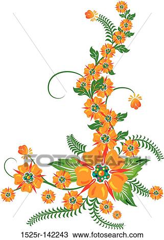 Drawing - Background flower, elements for design, illustration. Fotosearch