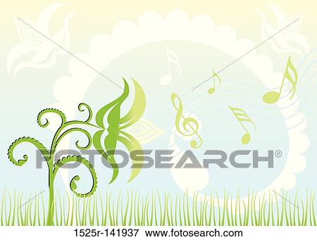 Stock Illustration - Background Singing flowers. Fotosearch