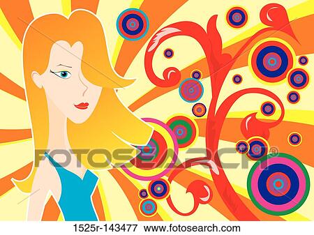 Background with young girl View Large Illustration Stock Illustration - Background with young girl. Fotosearch