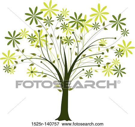 Blossoming decorative tree, vector View Large Illustration Stock Illustration - Blossoming decorative tree, vector. Fotosearch