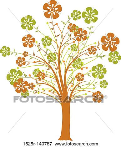Blossoming decorative tree, vector View Large Illustration Stock Illustration - Blossoming decorative tree, vector. Fotosearch
