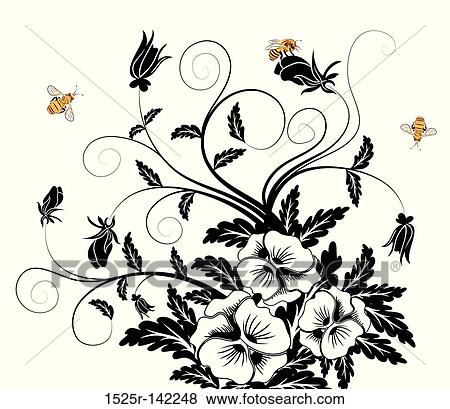 Bouquet of pansies View Large Illustration Stock Illustration - Bouquet of pansies. Fotosearch