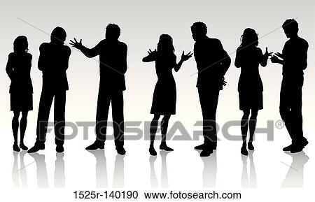 Clipart - business conversations. Fotosearch