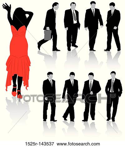 Stock Illustration - Business silhouettes. Fotosearch