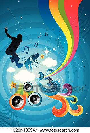 Stock Illustration - Candy and Music!. Fotosearch