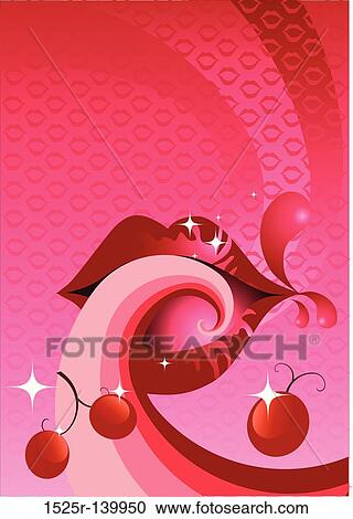 Cherry Flavour Lips View Large Illustration Clipart - Cherry Flavour Lips. Fotosearch