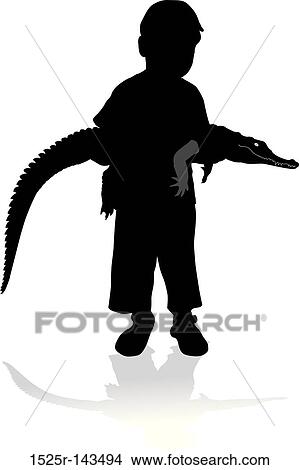 Child with crocodile View Large Illustration Stock Illustration - Child with crocodile. Fotosearch