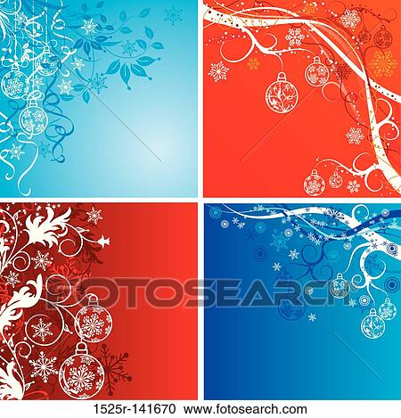 Clipart - Christmas background, vector. Fotosearch