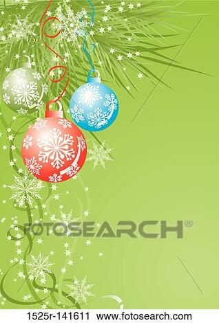 Christmas background with baubles, vector View Large Illustration Clip Art - Christmas background with baubles, vector. Fotosearch