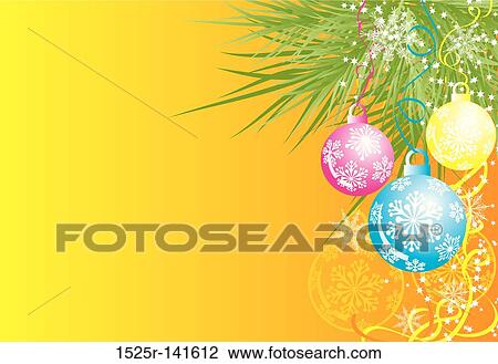 Christmas background with baubles, vector View Large Illustration Drawing - Christmas background with baubles, vector. Fotosearch
