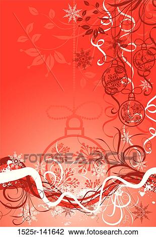 Christmas background with baubles, vector View Large Illustration Drawing - Christmas background with baubles, vector. Fotosearch
