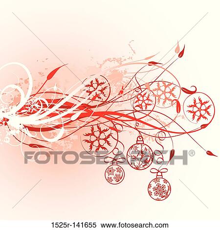 Stock Illustration - Christmas background with baubles, vector. Fotosearch