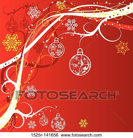 Stock Illustration - Christmas background with baubles, vector. Fotosearch