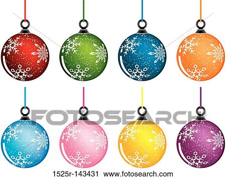 Christmas baubles, vector Clip Art | 1525r-143431 | Fotosearch