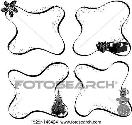 Stock Illustration - Christmas frame, elements for design, vector. Fotosearch