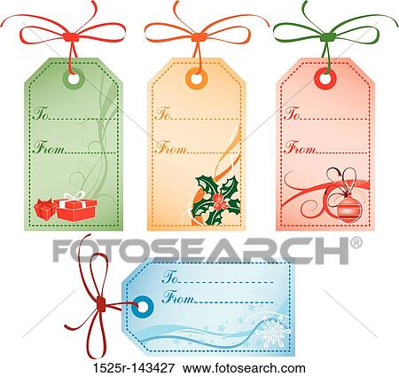 Christmas Gift Tags, vector View Large Illustration Stock Illustration - Christmas Gift Tags, vector. Fotosearch