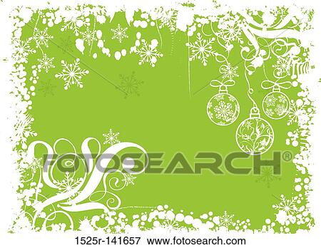 Stock Illustration - Christmas grunge background with baubles, vector. Fotosearch