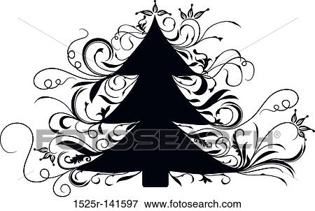 Stock Illustration - Christmas tree, winter background, vector. Fotosearch