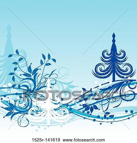 Christmas tree, winter background, vector View Large Illustration Stock Illustration - Christmas tree, winter background, vector. Fotosearch