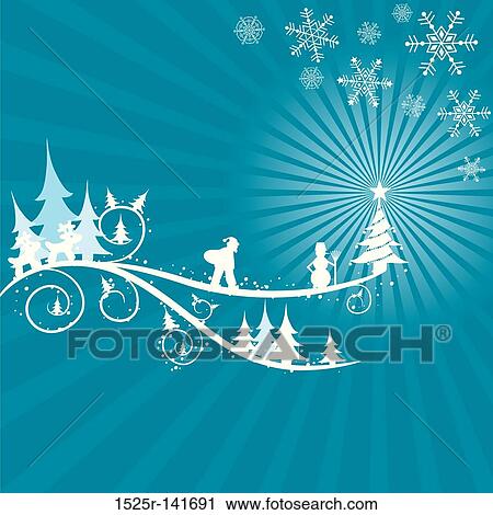 Clip Art - Christmas winter background, vector. Fotosearch
