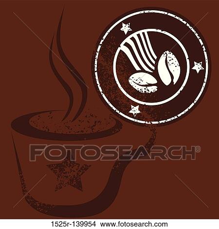 Coffee Cup and Stamp View Large Illustration Stock Illustration - Coffee Cup and Stamp. Fotosearch