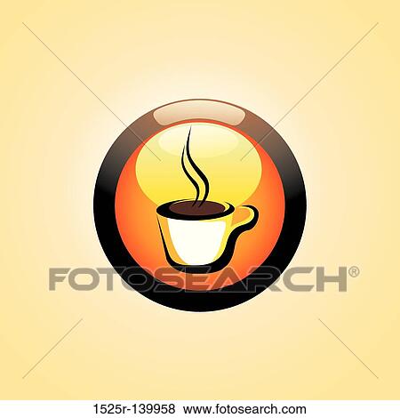 Coffee Cup Button View Large Illustration Stock Illustration - Coffee Cup Button. Fotosearch