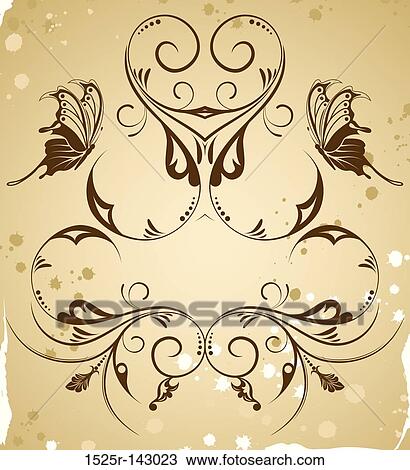 Collect flower border View Large Illustration Drawing - Collect flower border. Fotosearch