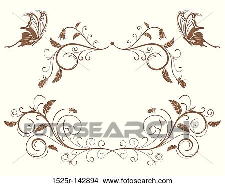Collect flower border View Large Illustration Stock Illustration - Collect flower border. Fotosearch