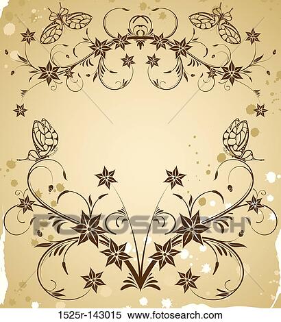 Stock Illustration - Collect flower border. Fotosearch