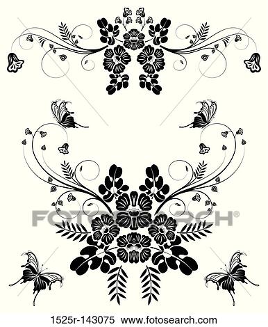 Collect flower border View Large Illustration Stock Illustration - Collect flower border. Fotosearch