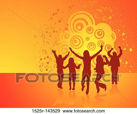 Stock Illustration - Dancing people. Fotosearch