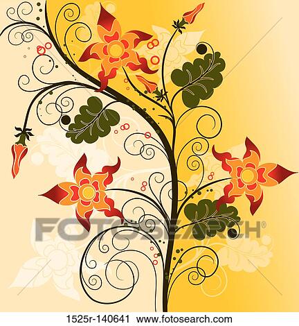 Decorative floral background, vector View Large Illustration Clip Art - Decorative floral background, vector. Fotosearch