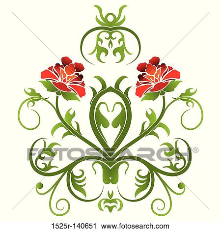 Decorative floral background, vector View Large Illustration Clip Art - Decorative floral background, vector. Fotosearch