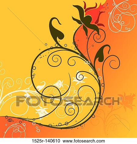 Decorative floral background, vector View Large Illustration Clipart - Decorative floral background, vector. Fotosearch