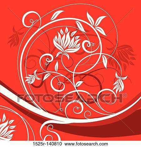 Decorative floral background, vector View Large Illustration Clipart - Decorative floral background, vector. Fotosearch