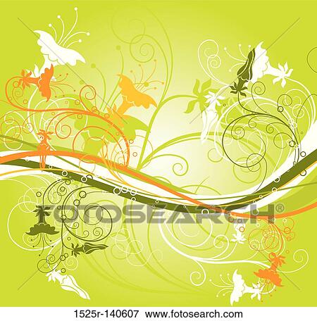 Decorative floral background, vector View Large Illustration Stock Illustration - Decorative floral background, vector. Fotosearch