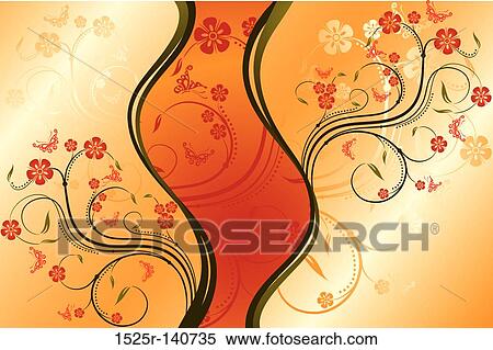 Decorative floral background, vector View Large Illustration Stock Illustration - Decorative floral background, vector. Fotosearch