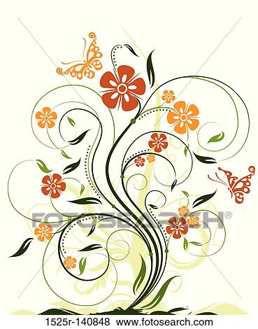 Decorative floral background, vector View Large Illustration Stock Illustration - Decorative floral background, vector. Fotosearch