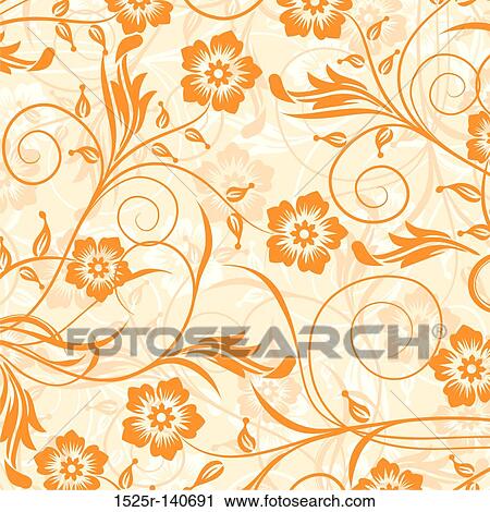 Decorative floral pattern, vector View Large Illustration Clip Art - Decorative floral pattern, vector. Fotosearch