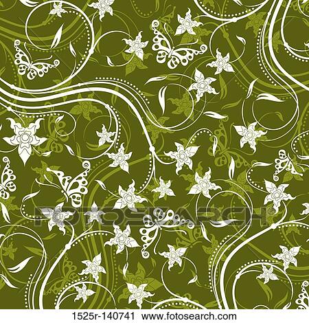 Decorative floral pattern, vector View Large Illustration Clip Art - Decorative floral pattern, vector. Fotosearch