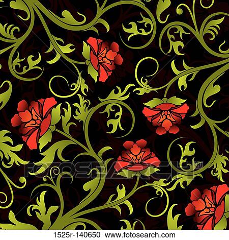 Decorative floral pattern, vector View Large Illustration Clipart - Decorative floral pattern, vector. Fotosearch
