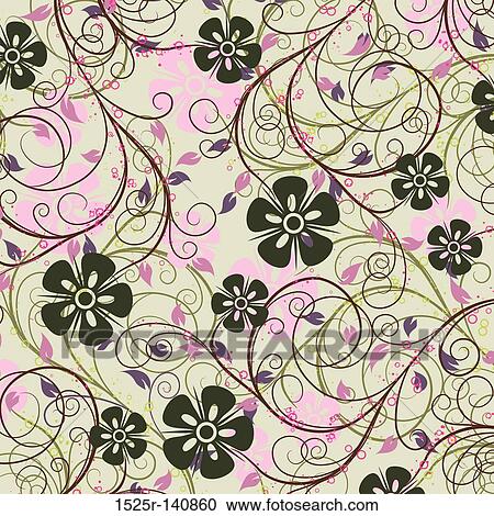 Clipart - Decorative floral pattern, vector. Fotosearch