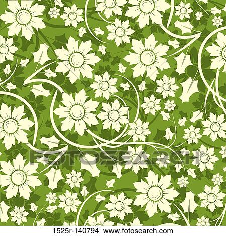 Stock Illustration - Decorative floral pattern, vector. Fotosearch