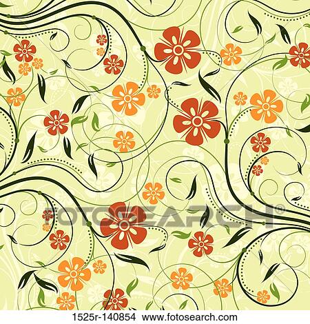 Stock Illustration - Decorative floral pattern, vector. Fotosearch